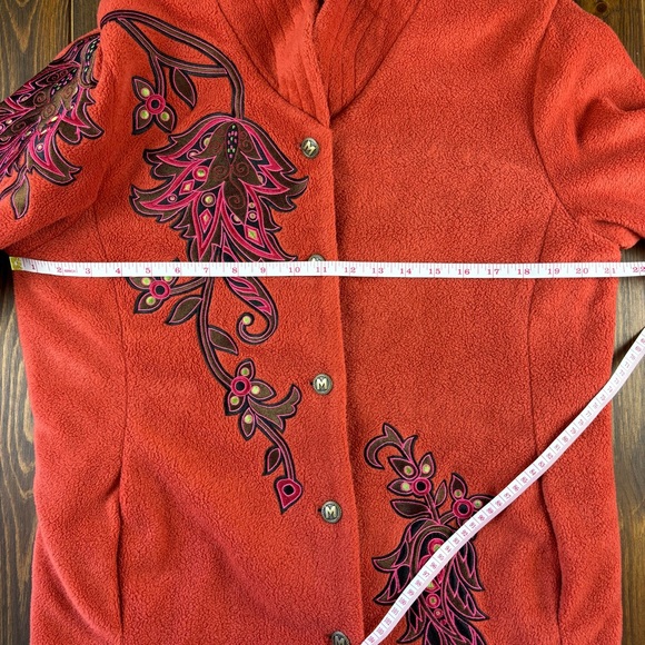 1990's Bob Mackie wearable Art Women's Embroidered Jacket Rust Color Size Small - Picture 13 of 16